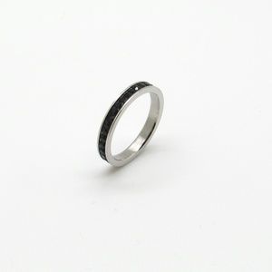 NEW Stainless Steel Black  Eternity Band Ring.